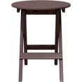 thumbnail image 3 of SSyao HDPE Outdoor Folding Dining Table, 24.5 Inch Round Portable Patio Table, All-Weather Bistro Table for Garden, Balcony, Deck, Porch, or Backyard, Dark Brown, 3 of 10