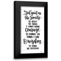 Imperfect Dust 9x14 Black Modern Framed Museum Art Print Titled - Serenity Prayer