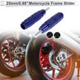 thumbnail image 2 of Unique Bargains 0.71" Motorcycle Slider Frame Aluminum Alloy Plastic Wheel Fairing Protection Crash Pad Protector Guard 0.98" 3.58" Blue 2 Set, 2 of 7