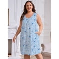thumbnail image 4 of FEREMO Nightgowns for Women Plus Size Sleeveless Tank Sleep Dress Soft Print Sleepwear, 4 of 6