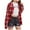 Red, variant on Lindreshi Cardigan Sweaters for Women Women's Fashion Plaid Cardigan Jackets Casual Long Sleeve Lapel Tops Blouse Loose Comfy Shirts Coat