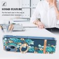 thumbnail image 2 of Compatible for iPhone 14 Case with Ring Kickstand Holder Clear Floral Pattern Hybrid PC TPU Shockproof Protective Phone Case Cover for iPhone 14 Women Girls, Green Flower, 2 of 5
