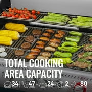 Royal Gourmet GA5403B 5-Burner BBQ Cabinet Style Gas Grill,Sear Burner, Rear Burner and Side Burner,Blue
