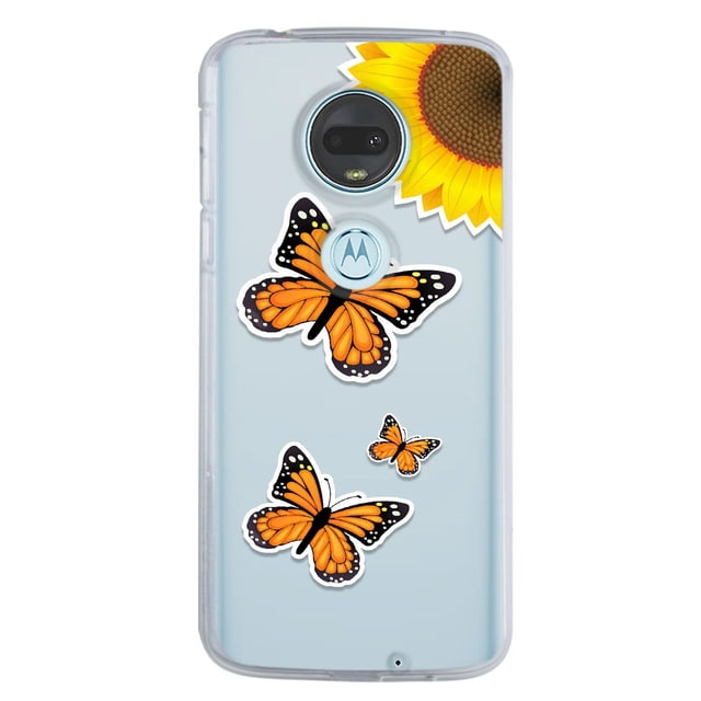 Funda para Moto G7 Plus Mariposas Monarca Uso Rudo, InstaCase Protector para Moto G7 Plus Antigolpes, Case Mariposas Monarca