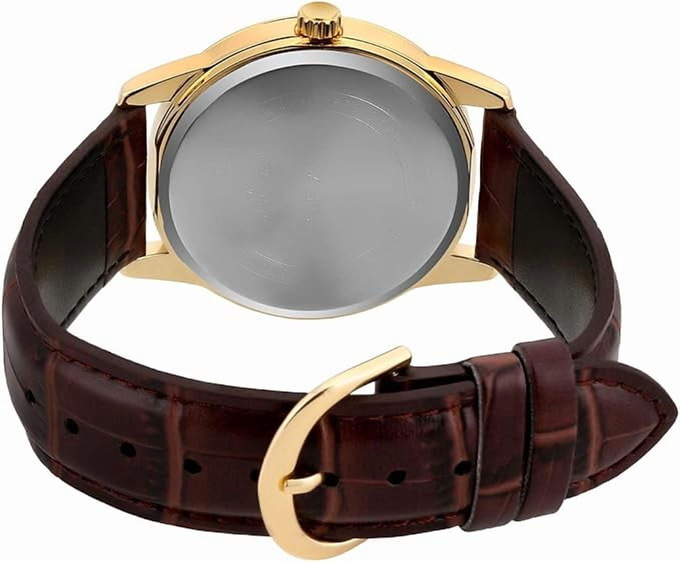 Casio Men's Brown Leather Band Gold Bezel Standard Analog Watch MTPV001GL-9B
