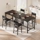 thumbnail image 5 of Juego de Comedor Alto para 2 Personas de 3 Piezas - Mesa Alta con Reposapiés y 2 Sillas Tapizadas con Respaldo - Diseño Compacto para Cocina, Comedor o Apartamento - Negro Texturizado, 5 of 8