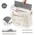 thumbnail image 4 of Puffer Tote Bag for Women, Large Capacity Lightweight Quilted Shoulder Bag, Waterproof Handbag for Work, Travel, Gym, Beige, 4 of 8