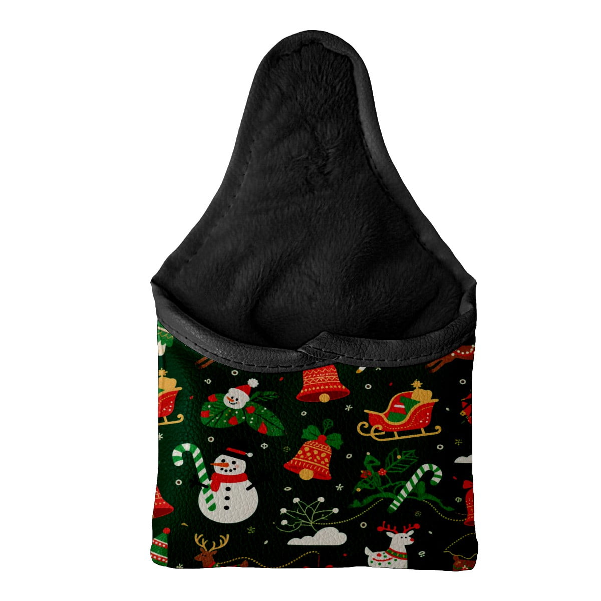 Golf Mallet Putter Cover Premium Leather Golf Putter Head Cover with Magnetic Closure, Golf Cover for Men and Women Christmas Snowman