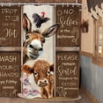 thumbnail image 5 of Rustic Farmhouse Donkey Cow And Pig Shower Curtain Funny Animal Bathroom Decor Fabric Waterproof 71x71 Inches, 5 of 6