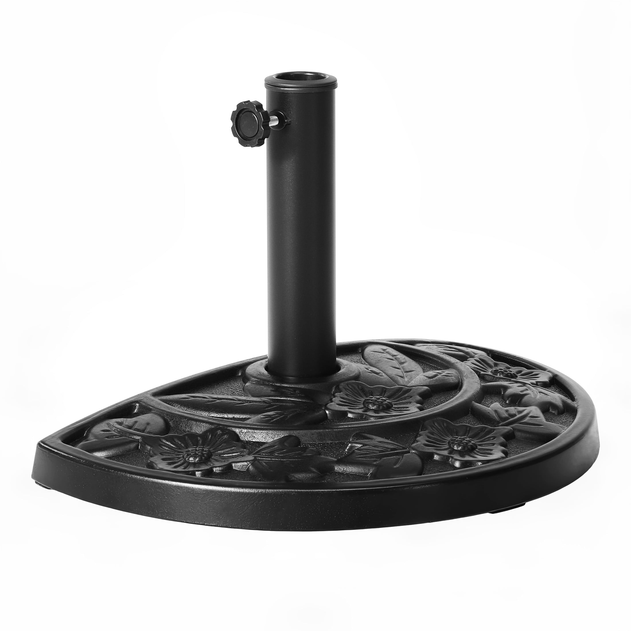 WestinTrends Sturdy Freestanding Resin Umbrella Half Base, Black