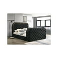 thumbnail image 4 of Acme Kana Queen Bed w/LED, Fireplace & TV Cabinet Black Upholstery Velvet, 4 of 9