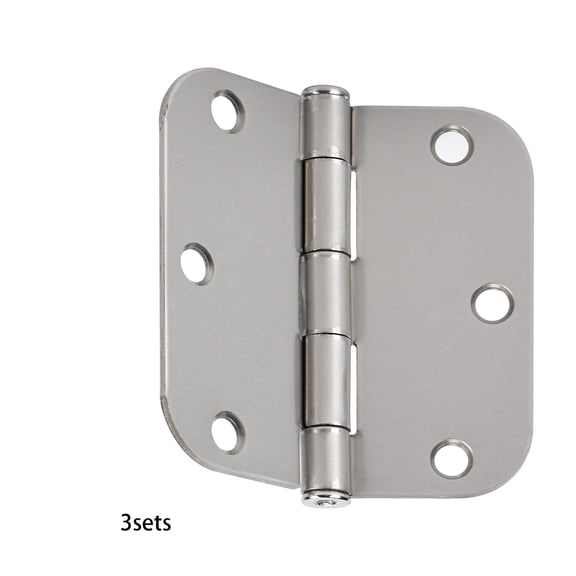 ZHZFKQ (3 pack) 3-1/2 in. x 5/8 in. Satin Nickel Squeak-Free Door Hinge, 3-Pack, Durable Quiet Hinges for Interior Doors
