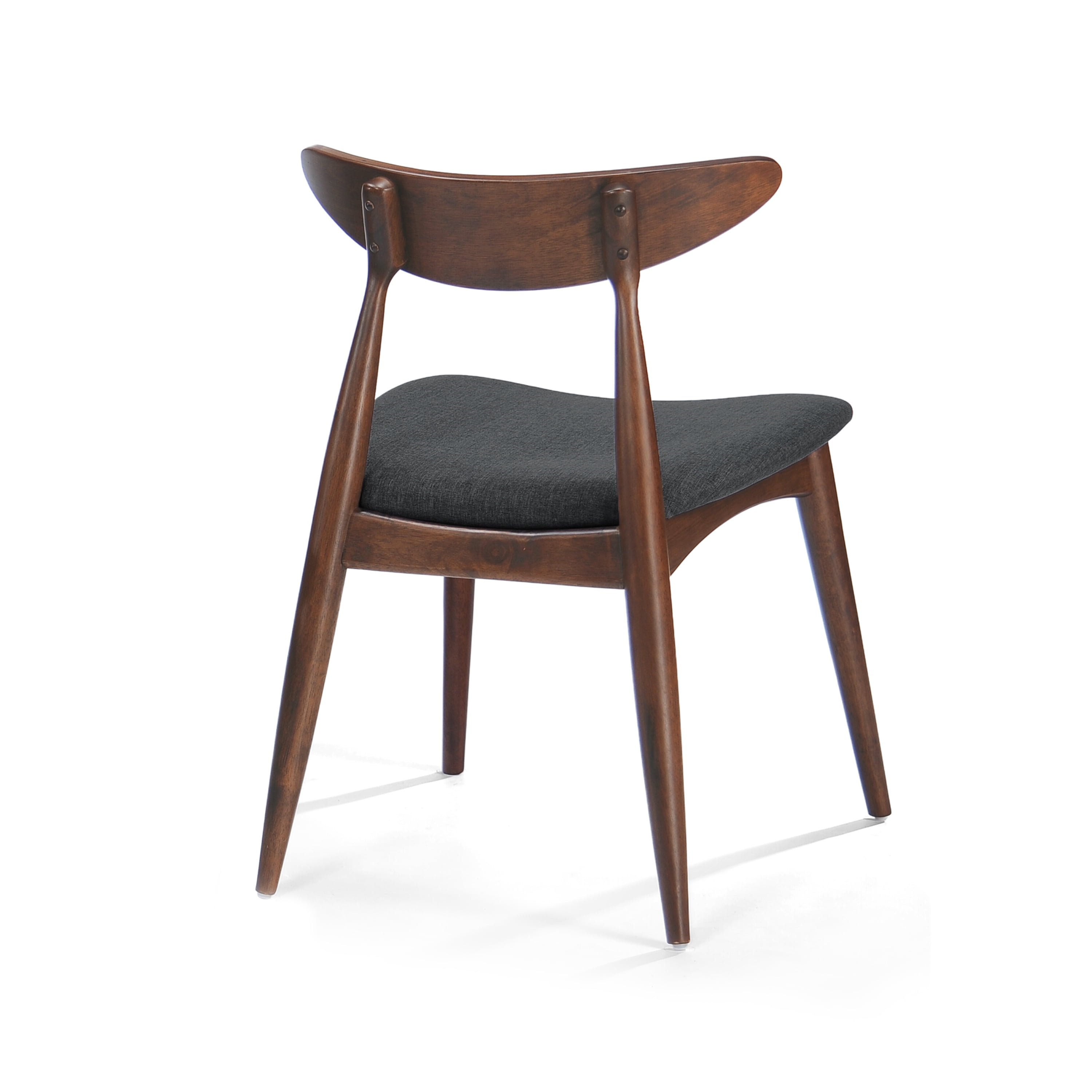 Noble House Branson Indoor Dining Chairs (Set of 2), Charcoal, Walnut