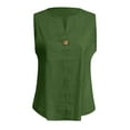 thumbnail image 5 of MIXUE Womens Summer Tops Summer Solid Color V Neck Button Down Sleeveless Casual Tee Shirts Outwear,Green,XXXXXL, 5 of 5