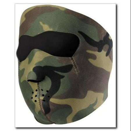Zan Headgear Full Face Neoprene Mask Woodland Camo