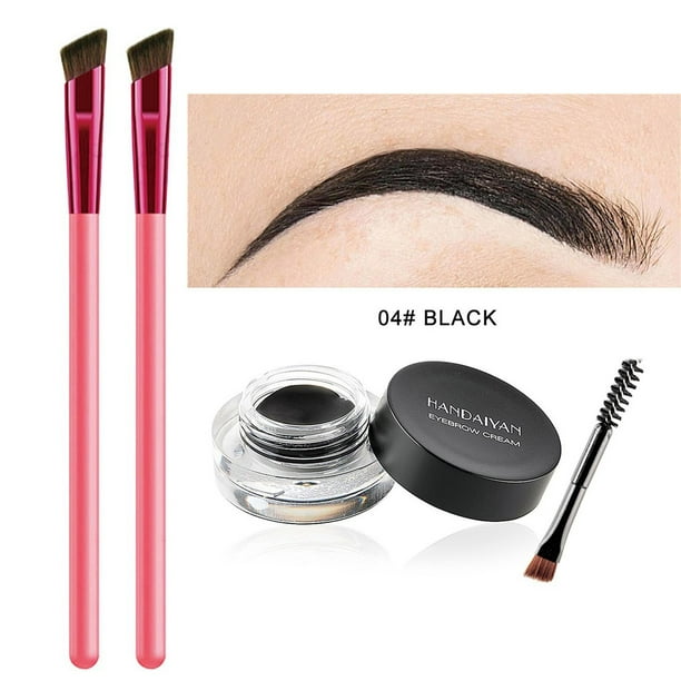 Kit de maquillaje casero para cejas laminadas 4D con sombra de ojos y cepillo para cejas.