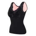 thumbnail image 4 of Thermal Tank Top Women Fleece Small V Neck Fitted Fleece Lined Thermal Sleeveless Tops Camisole Warm Base Layer Vest Cold Weather Black, 4 of 6