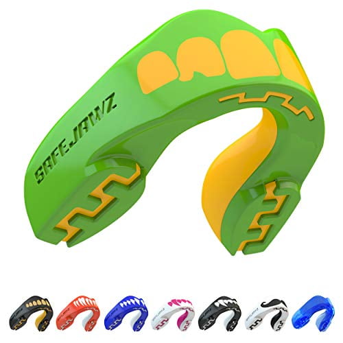 MMA Martial Arts SAFEJAWZ Mouthguard Strapless Slim Fit Adult Adults and Junior with Case for Boxing Basketball Hockey and All Contact Sports 12+ Years , Mo Football 