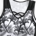 thumbnail image 4 of SWSMCLT Women's Padded Short FLoral Printed Two Piece Swimsuit Full Coverage Tankini Bathing Suit Drawstring Beach Style2 X-Large, 4 of 4