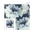 thumbnail image 3 of NextWall Harry & Grace Watercolor Floral Peel and Stick Wallpaper 20.5 in. W x 18 ft. L - Navy Blue & Slate Green, 3 of 8