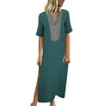 thumbnail image 1 of TIMIFIS Robe Longue Décontractée Sans Manches pour Femmes, Robe Maxi Fendue, Robe d'Invité de Mariage, Robe d'Été Florale, Robe de Plage Décontractée, Robe T-Shirt Décontractée, 1 of 5