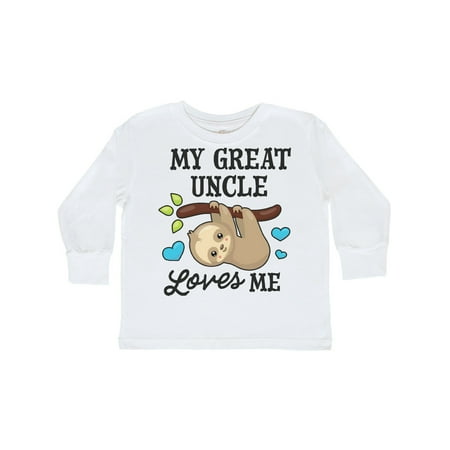 

Inktastic My Great Uncle Loves Me with Sloth and Hearts Gift Toddler Boy or Toddler Girl Long Sleeve T-Shirt