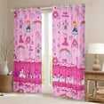 thumbnail image 2 of Rainbow Curtains & Drapes,Cartoon Magical Animal Unicorn 30%-50% Blackout Curtains,Pink Castle Palace Window Treatments,Loving Hearts Print Cute Dreamy Horse Window Curtains, 2 of 6