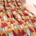 thumbnail image 3 of Red Mushroom Hedgehog Orange Pattern Blanket,Comfortable Soft Lamb Wool Throw Blanket,All Season,Warm Lightweight Blankets for Sofa Bed Couch Living Room Chair,60"x80", 3 of 4