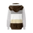 thumbnail image 4 of lcziwo 2024 Women Winter Coat Fuzzy Fleece Jacket for Women Color Block Warm Coats Casual Plush Sherpa Jackets Hoodies Outwear Clearance Sale, 4 of 5