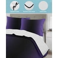 thumbnail image 4 of Purple Black Ombre Summer Quilt Set Full Size,Soft Microfiber Quilted Bedding Set with 2 Pillow Shams,Gradient Contemporary Abstract Art Lightweight All Season Bedspread Coverlet for Bedroom 78"x90", 4 of 6