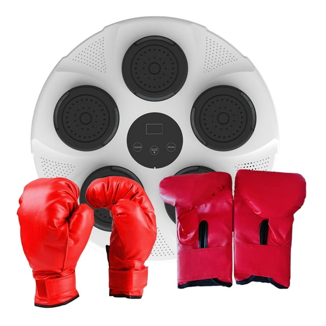 koolsoo Machine de Boxe Électronique Équipement d'Entraînement de Boxe pour Réaction de Concentration Sanda Blanc Gants pour Adultes
