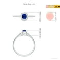 thumbnail image 5 of ANGARA Natural Cushion Blue Sapphire Ring with Diamond Halo in 14K White Gold for Women (Size-4mm) | September Birthstone, Birthday, Anniversary, Jewelry Gift for Women | Natural Blue Sapphire Ring, 5 of 9