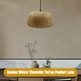 thumbnail image 6 of Natural Bamboo Wicker Pendant Lights, Hand-Woven, Hollow Lampshade, E27 Screw Cap, High-Temperature Resistant, Warm Soft Light for Living Room or Dining Room, 6 of 6