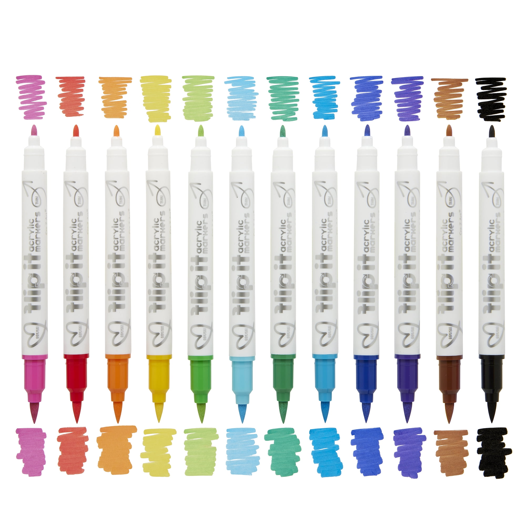 Cra-Z-Art 12ct Flip it Acrylic Double Ended Marker (Brush/Fine)