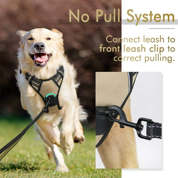 No Pull Front Leading Dog Harness Plush Padded Pet Chest Strap Vest  Reflective