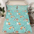 thumbnail image 2 of Castle Fairy Fox Deer Bear Rabbit 3pcs Twin Sheet Sets,Cute Animal Twin Fitted Sheet,Chic Flower Breathable Flat Sheet,Super Cozy Cartoon Room Decor, 2 of 7