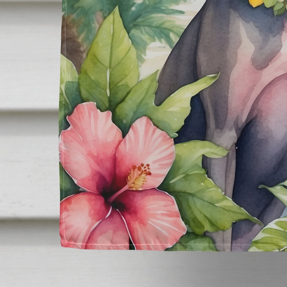 Yorkshire Terrier Luau House Flag