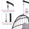 thumbnail image 4 of SYNGAR Indoor Outdoor Patio Wicker Hanging Chair, UV Resistant Swing Hammock Egg Chairs Soft Cushions with Aluminum Frame, 350lbs Capacity for Patio Balcony Bedroom Living Room, Gray, 4 of 11
