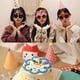 thumbnail image 2 of Conjunto de gorro de cumpleaños con bola de pelo, decoración para fiesta de cumpleaños infantil, corona, protagonista, disfraz, sombrero triangular, 2 of 6