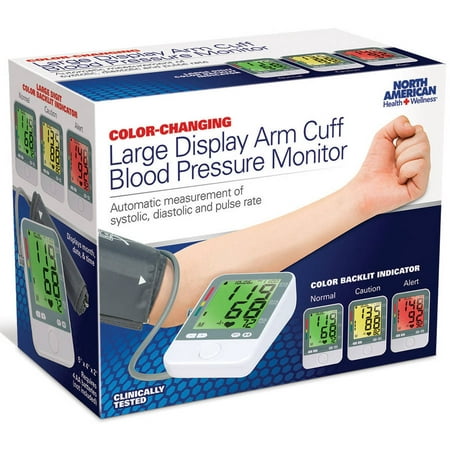 North American Health + Wellness Color Code Arm Cuff Blood Pressure Monitor