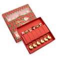 thumbnail image 5 of Secret Scope Christmas Cutlery Set - 6-Piece Stainless Steel Dessert Spoons and Forks with Santa Theme Gift Box (Cartoon Design), 5 of 9