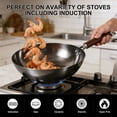 thumbnail image 3 of 12" Carbon Steel Wok Nonstick Stir-Fry Pan with Lid & Utensil Set, Works on Induction Gas Electric Open Fire for Cooking Camping, 3 of 8