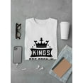thumbnail image 3 of Royal Crown Graphic "Kings Are Born In July" Birthday Quote Men White T-Shirt, Male Medium, 3 of 4
