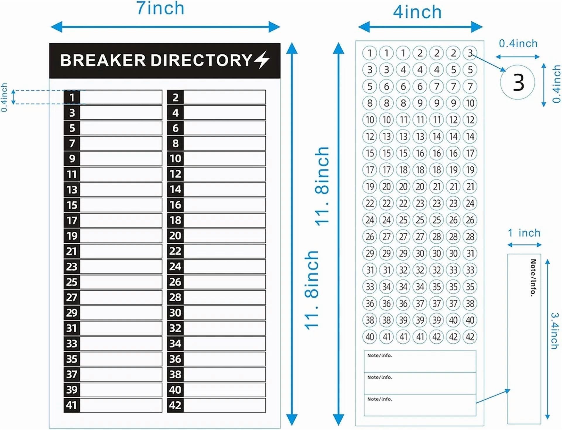 BUTTERFLY- 16 Sheets Breaker Panel Labels Box Sticker Numbers Breaker Panel Labels Sticker