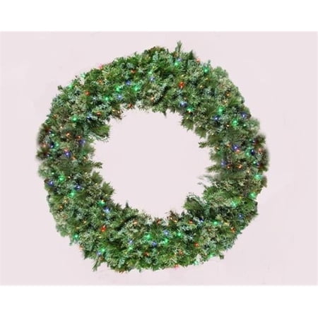 Queens of Christmas GWBM-05-L5M 5 ft. Blended Pine Pre-Lit with Lights Wreath Multi Color
