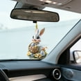 thumbnail image 6 of Bunny Easter Ornament, 2D Flat Acrylic Rabbit Pendant Hanging Decor, for Spring Party House Decoration Car Rearview Mirror Backpack, 6 of 6