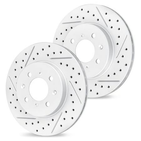 R1 Concepts Drilled and Slotted Carbon Coated Disc Brake Rotor Set WBPN1-67032