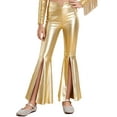 thumbnail image 1 of RUNQHUI Kids Girls Split Bell-Bottom Metallic Pants for Party Pageant Dance Sparkle Bell Bottoms Gold 10, 1 of 7