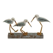 20" x 10" White Metal Bird Sculpture, by DecMode