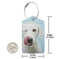thumbnail image 4 of Disketp 2 Pcs Luggage Tag For Suitcase,Puppy Licks Nose Leather Baggage Tag With Stainless Steel Loop Privacy Cover For Women Men Girls, 4 of 5